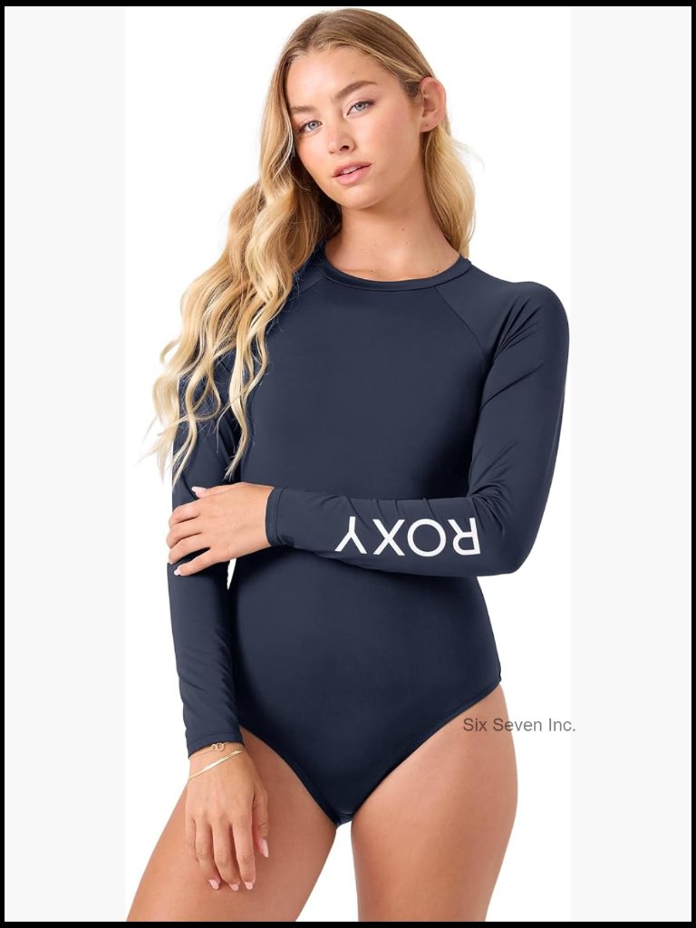 Women's Long Sleeve Surf Suit Onesie Rash Guard Swimsuit Upf 50+ Back Zip